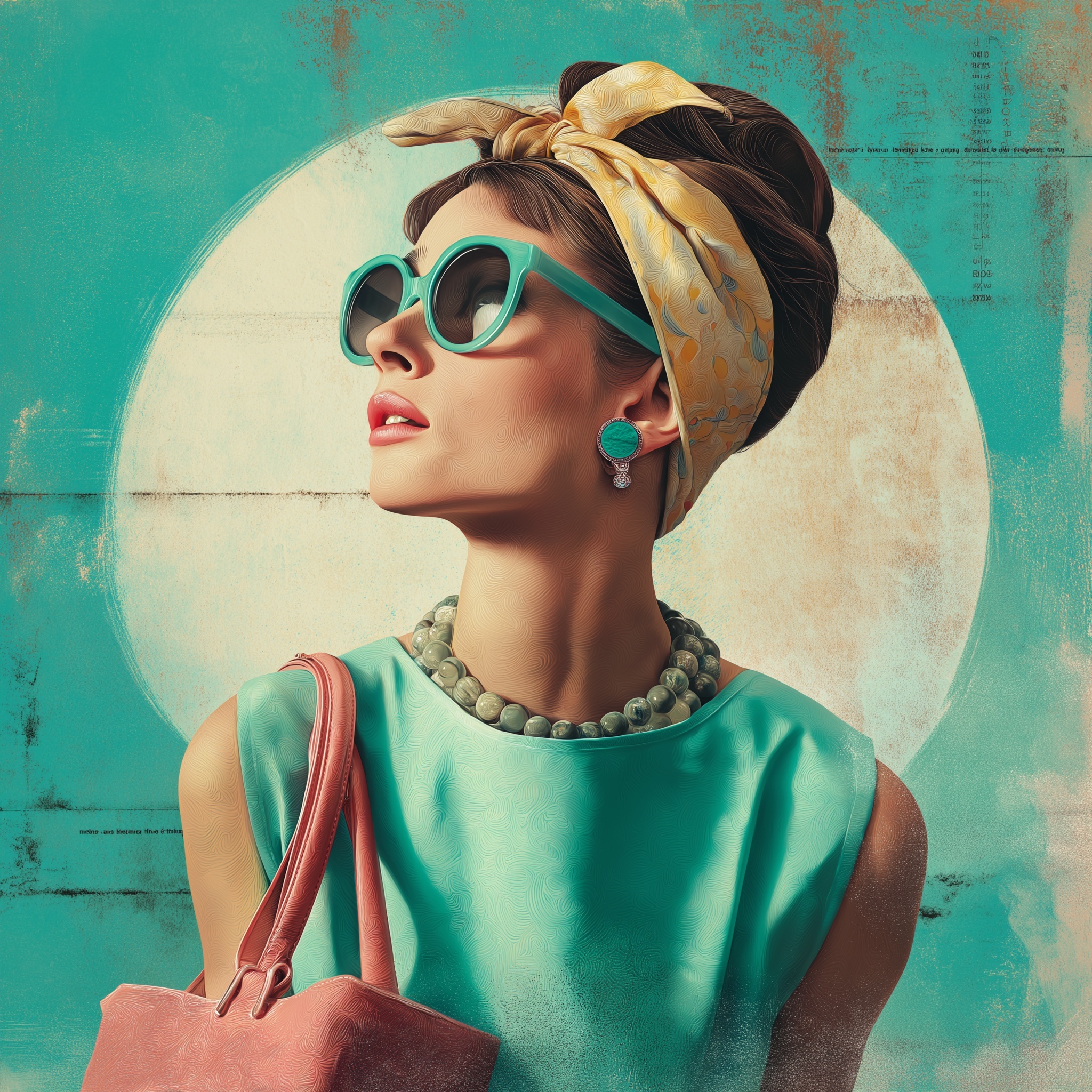 1960s Vintage Travel: Audrey Hepburn-Inspired Art