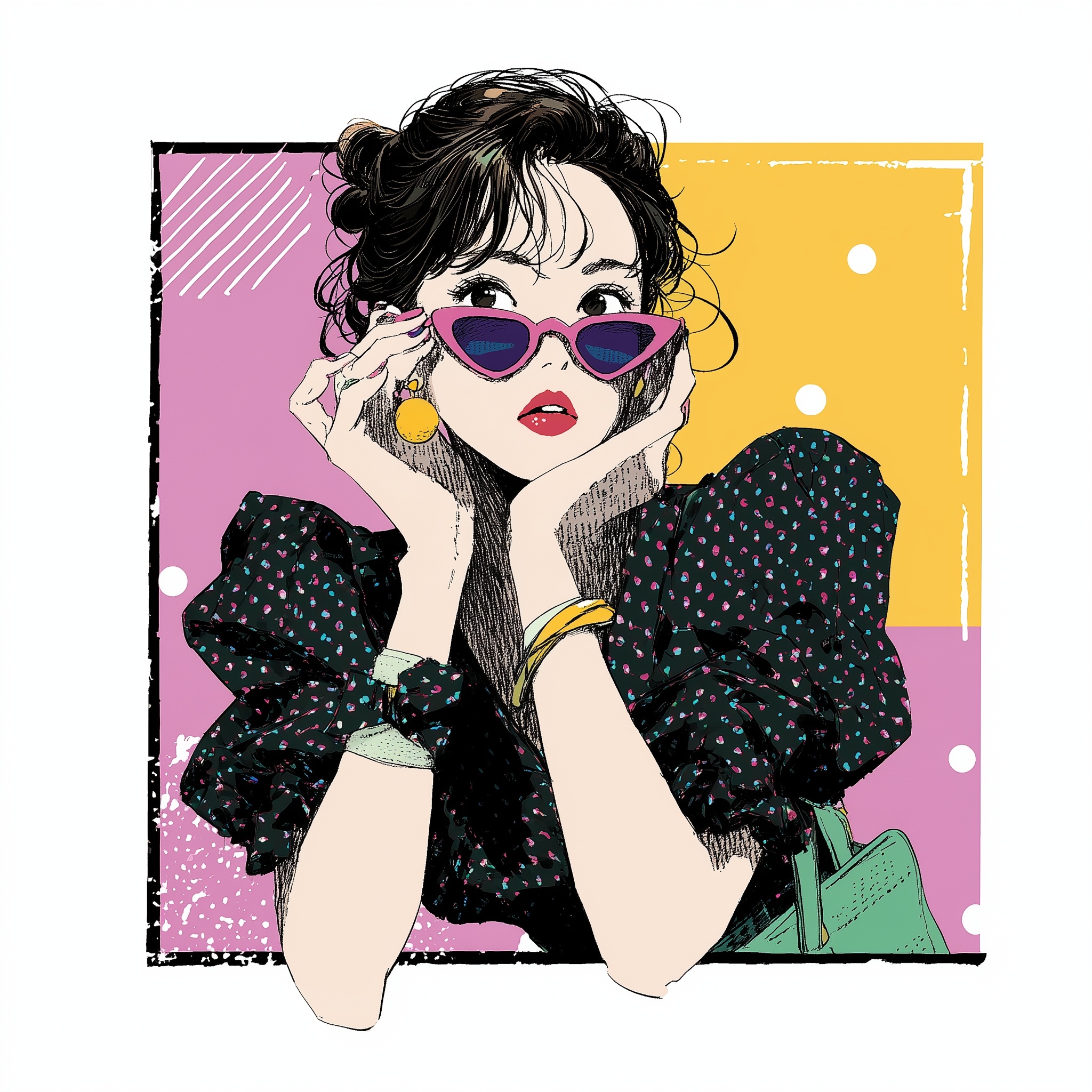 80's Fashion Lady LINE Stickers – Retro Vibes!