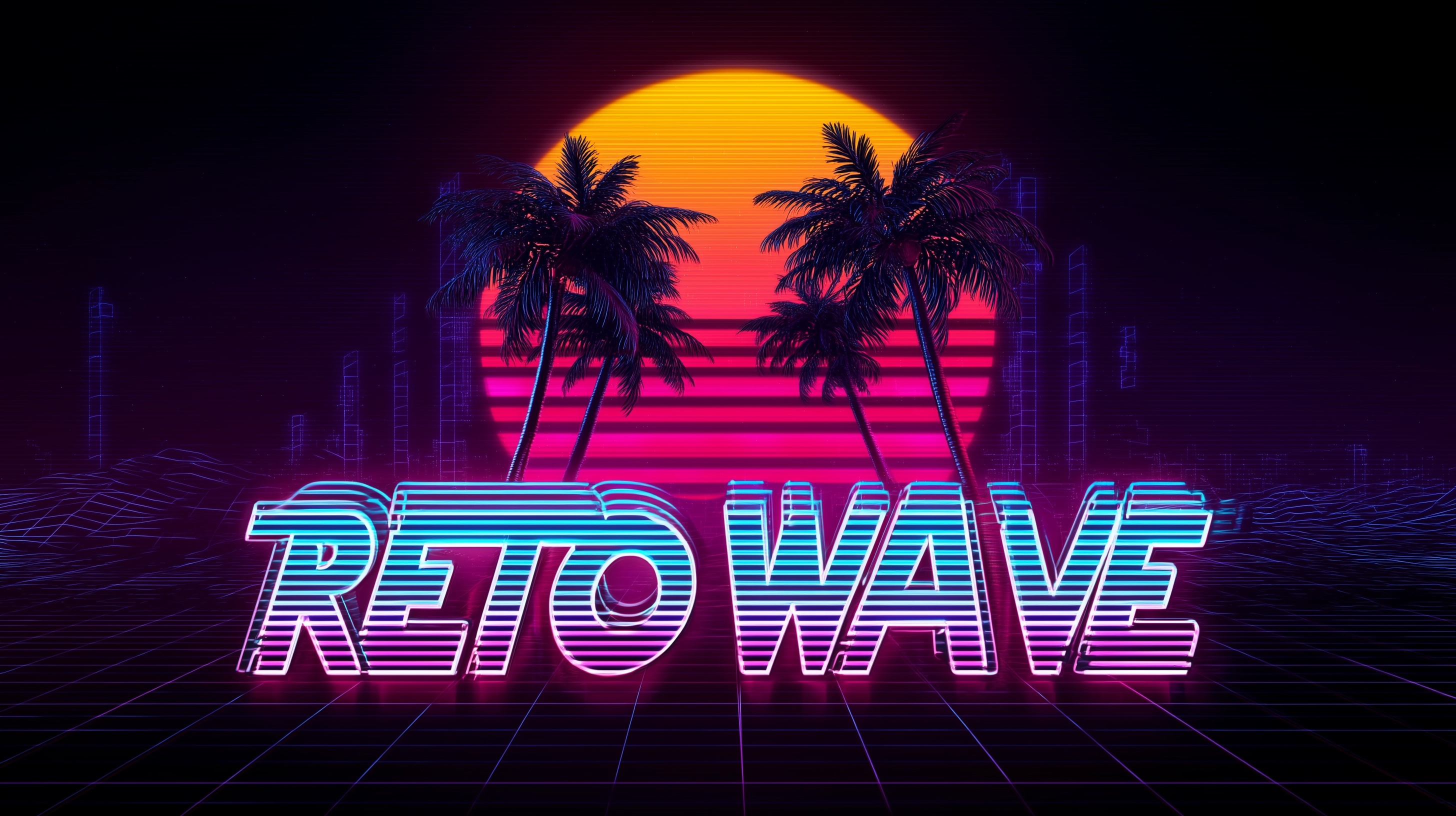 80s Synthwave YouTube Channel Logo Design