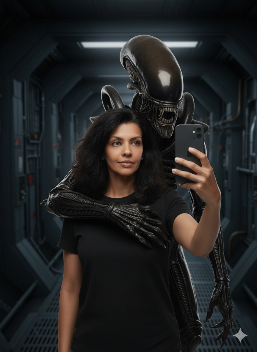 Ultra-realistic 3D selfie with Xenomorph XX121