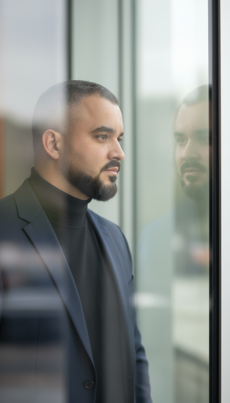 Chic Contemplation: Reflective Elegance by the Window