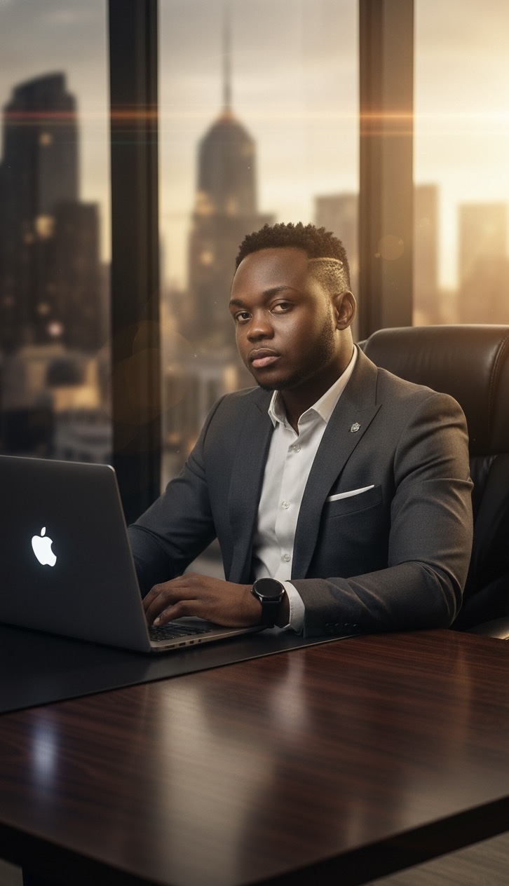 Confident Executive in Stylish Office Setting