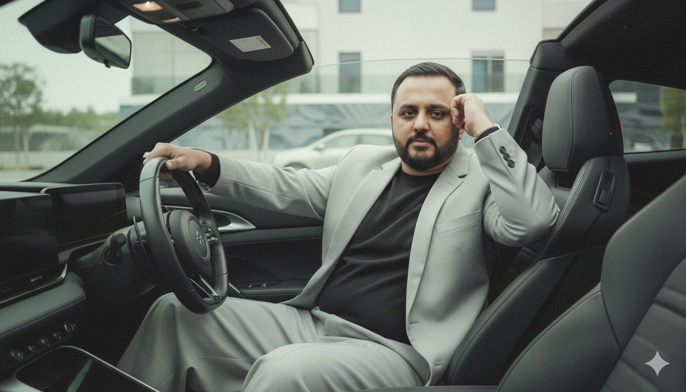 Geometric Portrait in Minimalistic Urban Setting