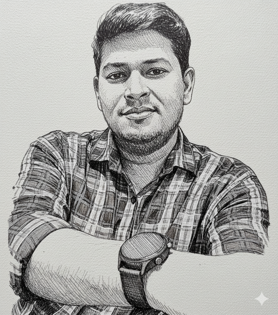 Close-Up Portrait: Indian Male in Plaid Shirt