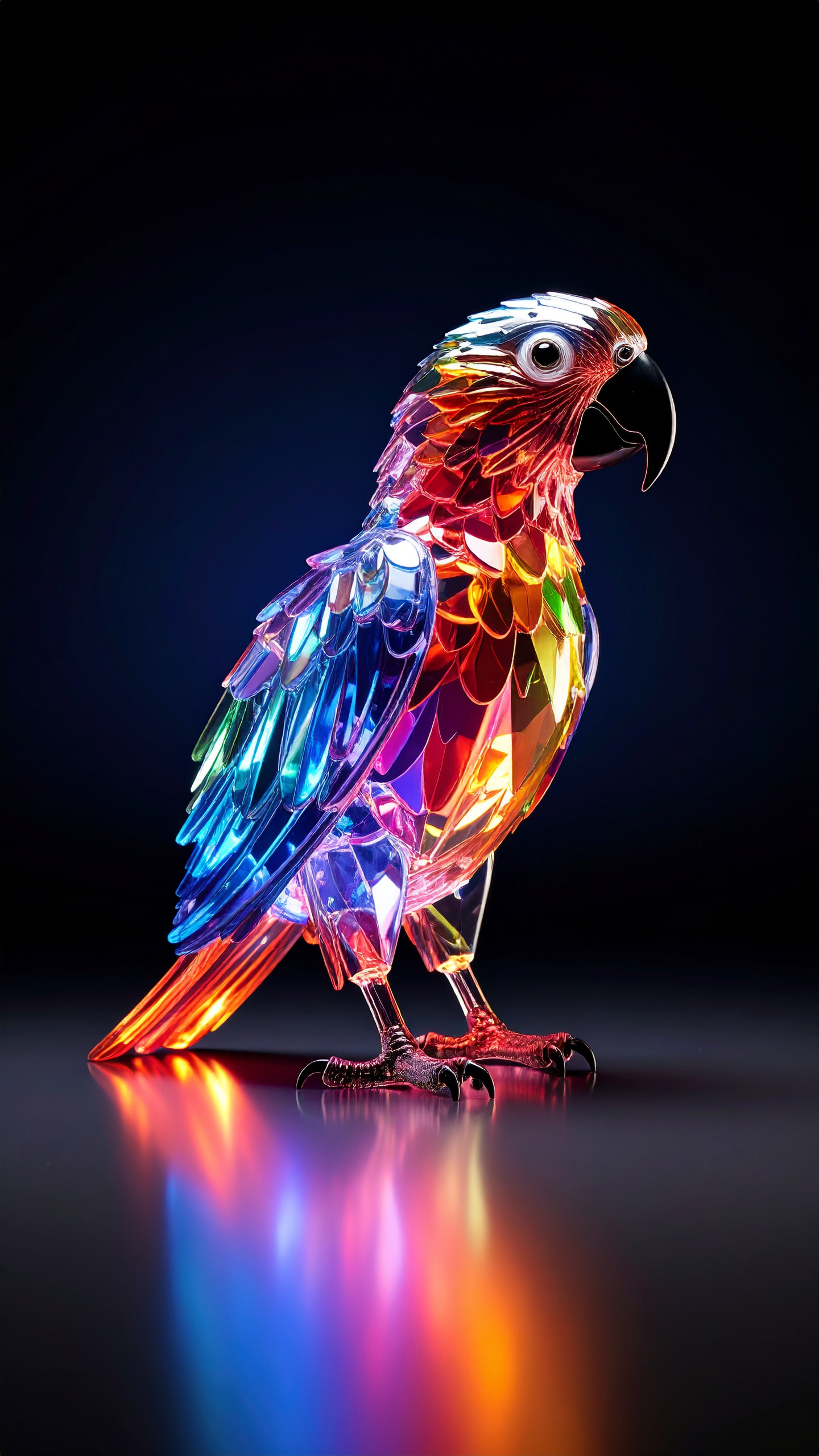 Glass Rainbow Parrot Design