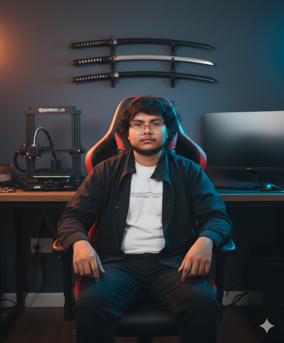 Realistic Young Boy in Luxurious Gaming Setup