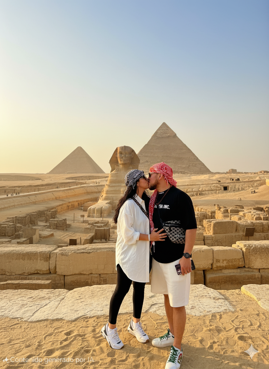 Hyper-realistic Cinematic Portrait at Egyptian Pyramids