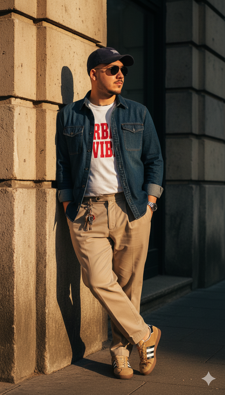 Hyper-realistic Cinematic Portrait of Stylish Man on City Street