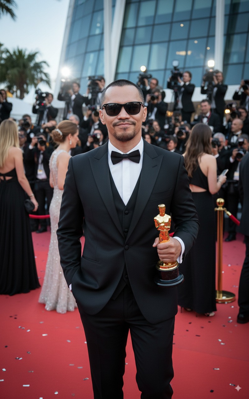 Confident Celebrity at Cannes Film Festival Red Carpet