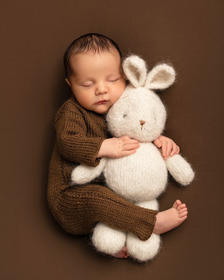 Peaceful Slumber: Baby with Bunny Toy