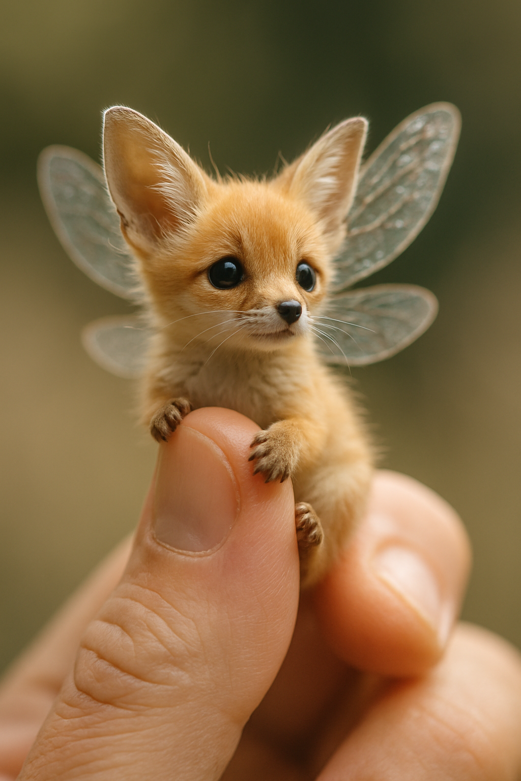 Enchanting Close-Up: Fairy Fox on Thumb