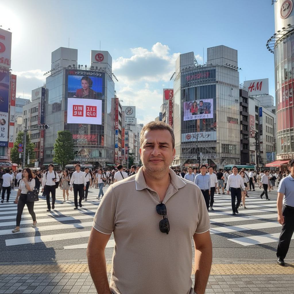 AI: Photorealistic Shibuya Crossing with Customized Subject