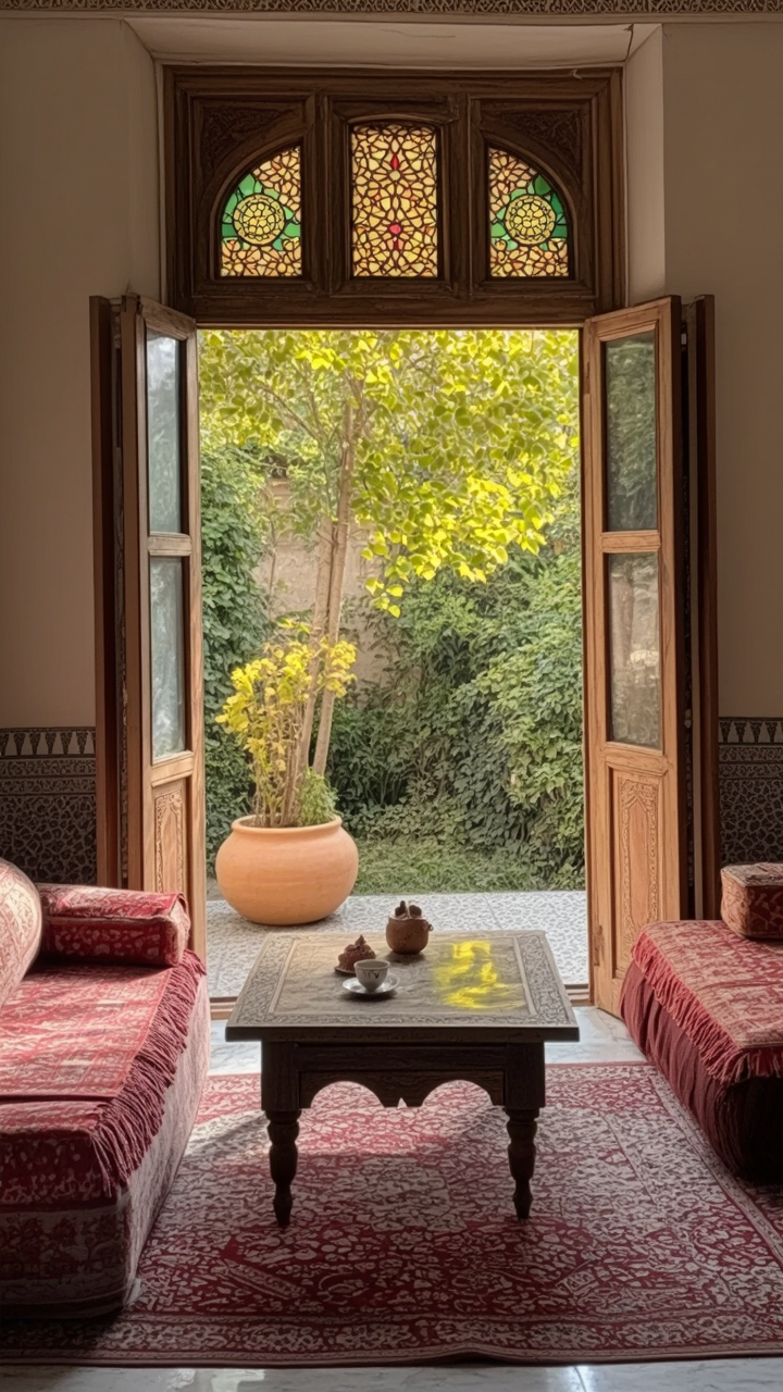 Tranquil Middle Eastern Residence with Stained Glass Windows