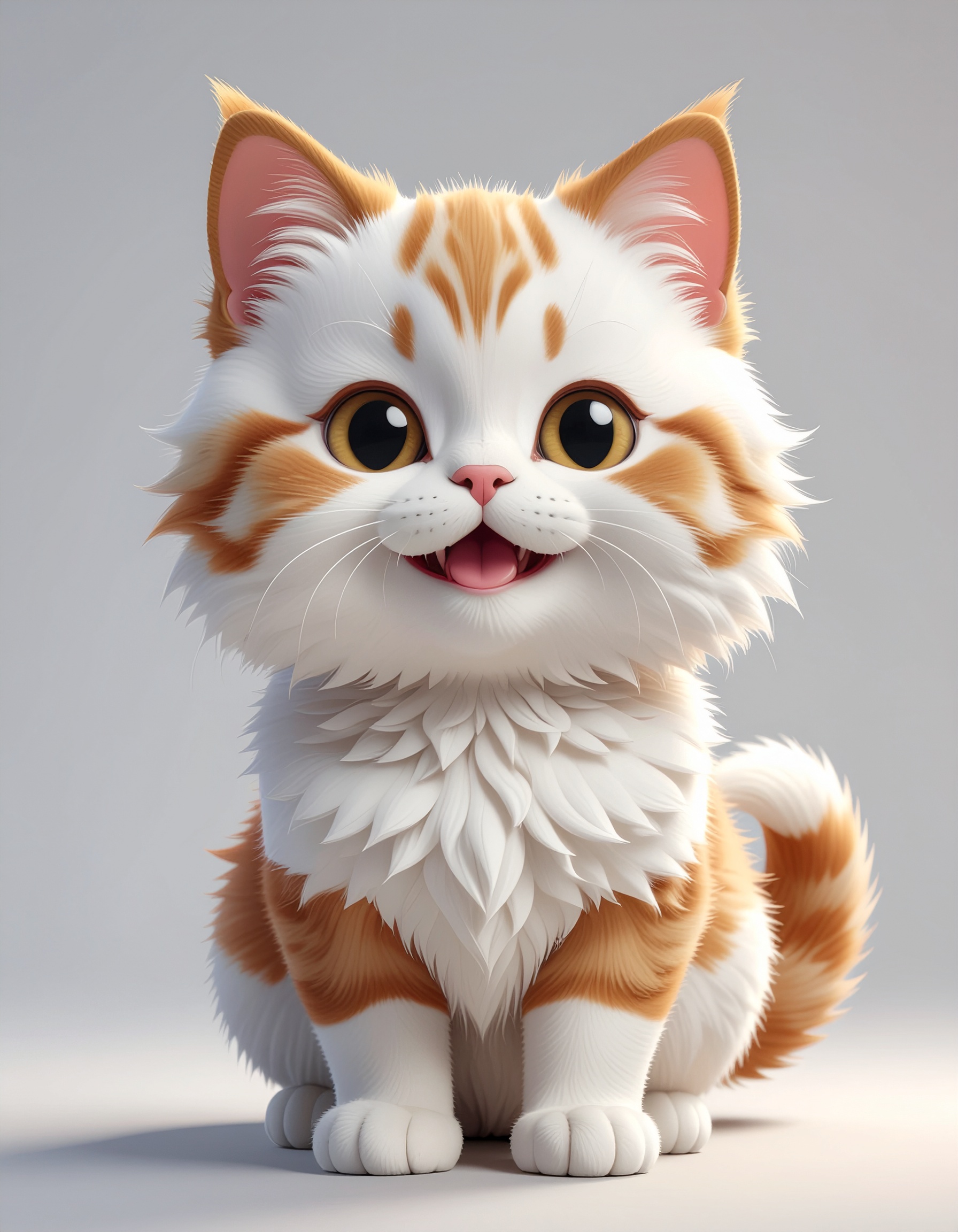 Happy Ginger and White Cat