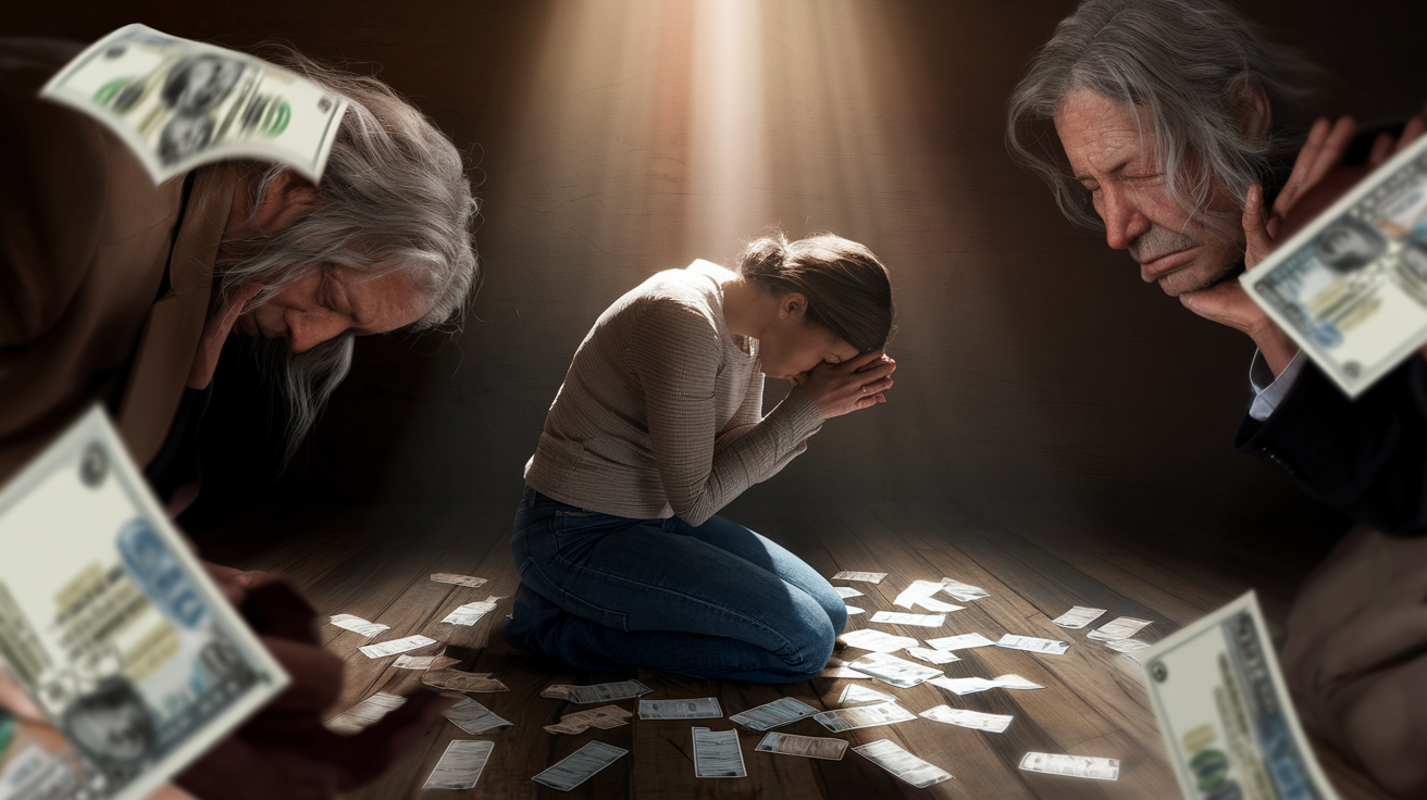 A Woman in Prayer Illuminated by Hope