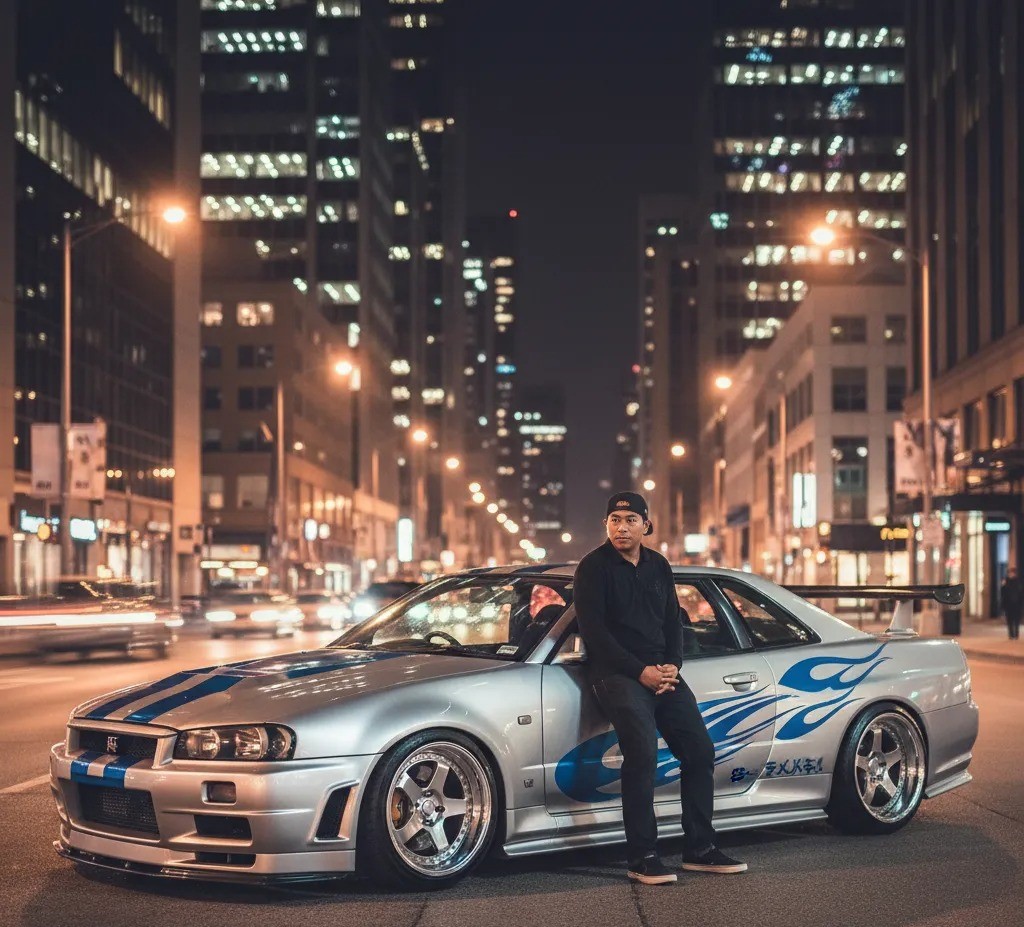 Resemblance: Young Man with Modified GTR R34