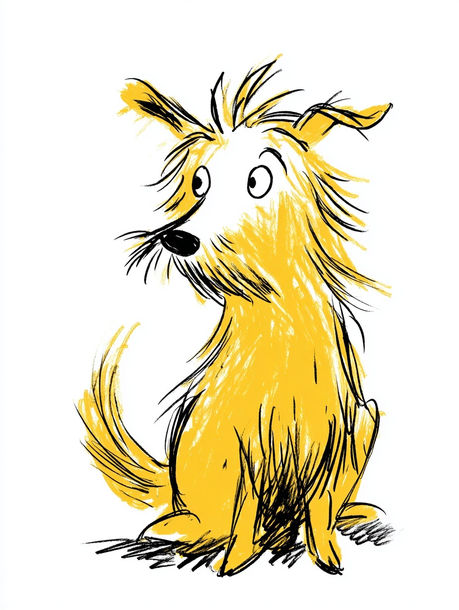 Adorable Yellow Dog: Quick Sketch Art for You!
