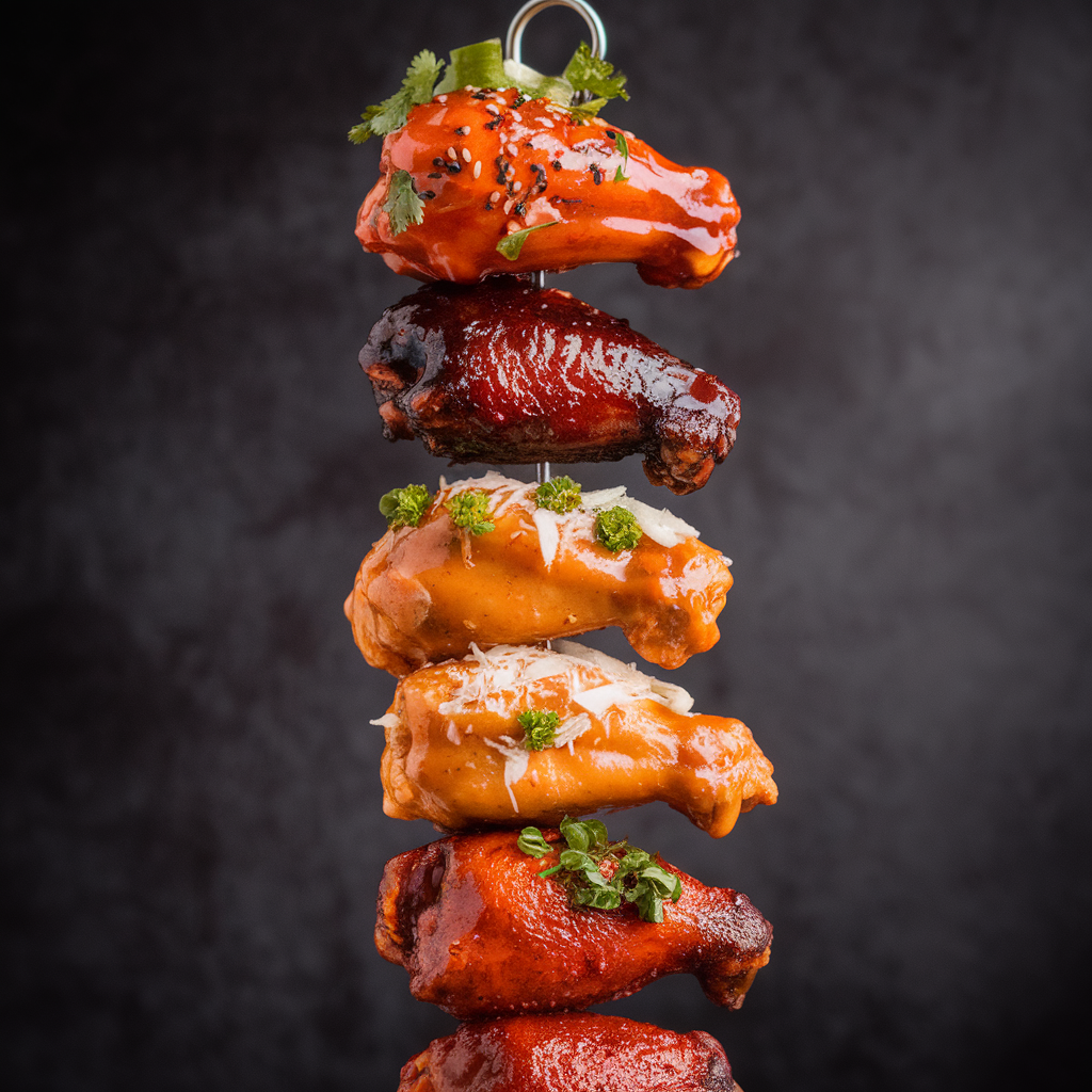 Artistic Infographic of Gourmet Chicken Wings