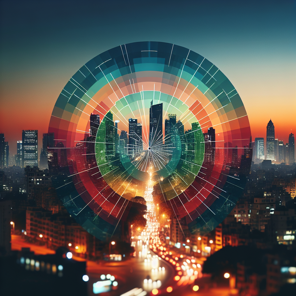 Ashoka Chakra Bokeh over City Skyline