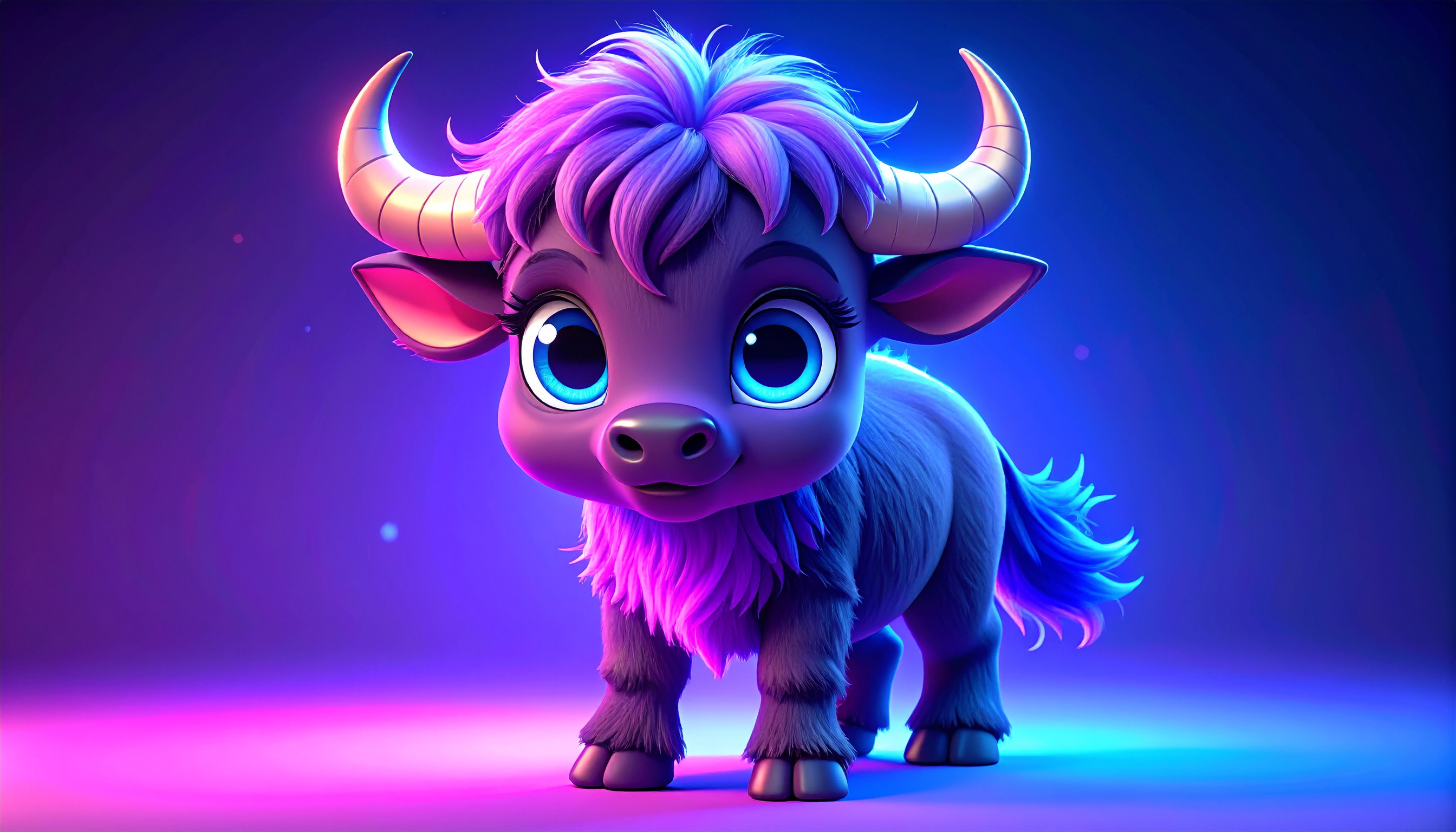 Cute Bioluminescent Wildebeest
