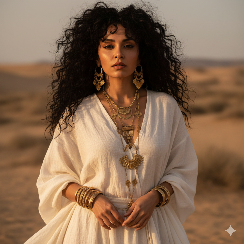 Bohemian Desert Portrait: Sensual Nomadic Style