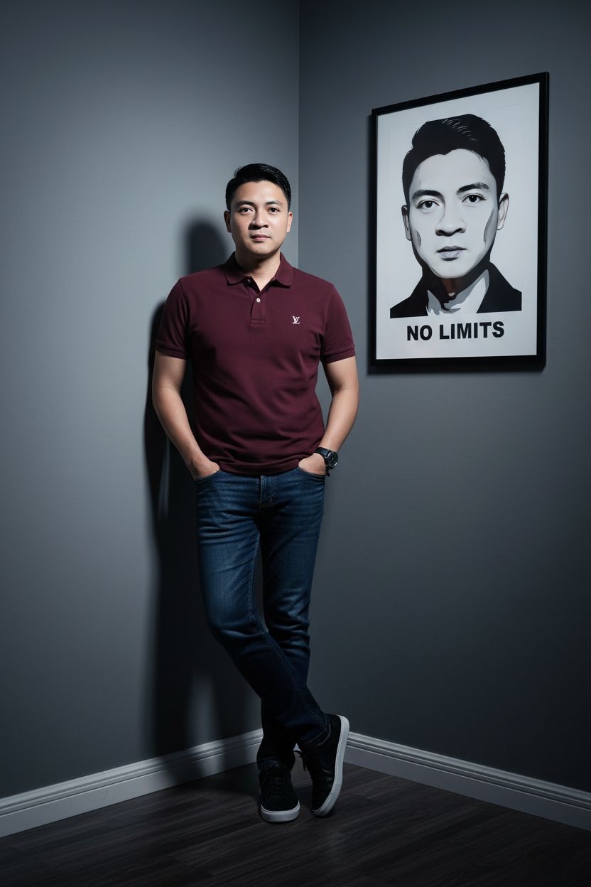 Confident Man in Minimalist Setting Portrait