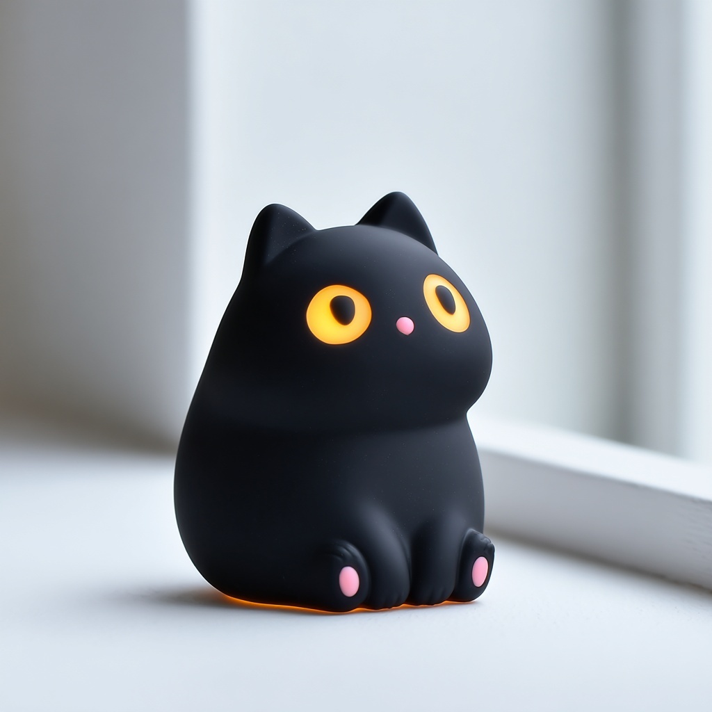 Charming Black Cat Silicone Night Light