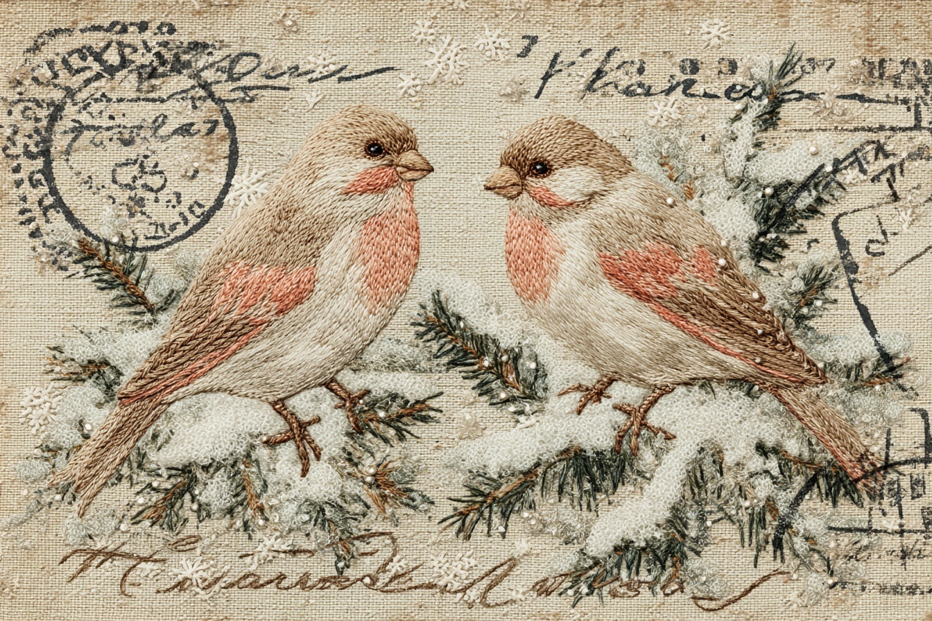 Charming Vintage Christmas Postcard Design