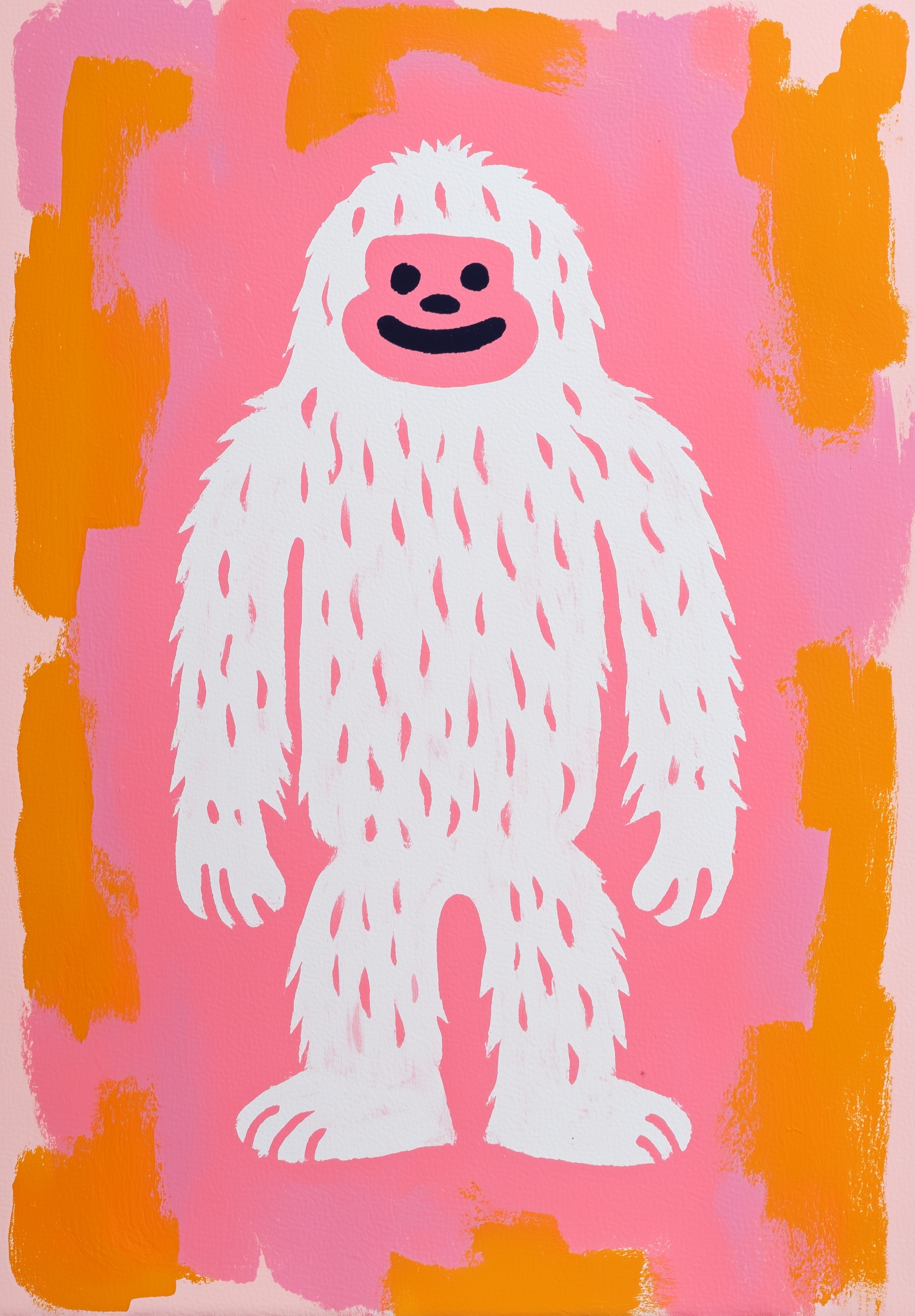 Charming Yeti Art: Cute Risograph Design