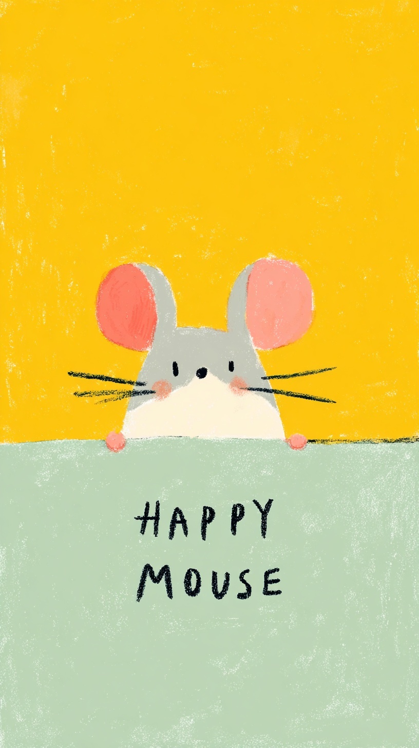 Cheerful Happy Mouse Illustration for Your Space