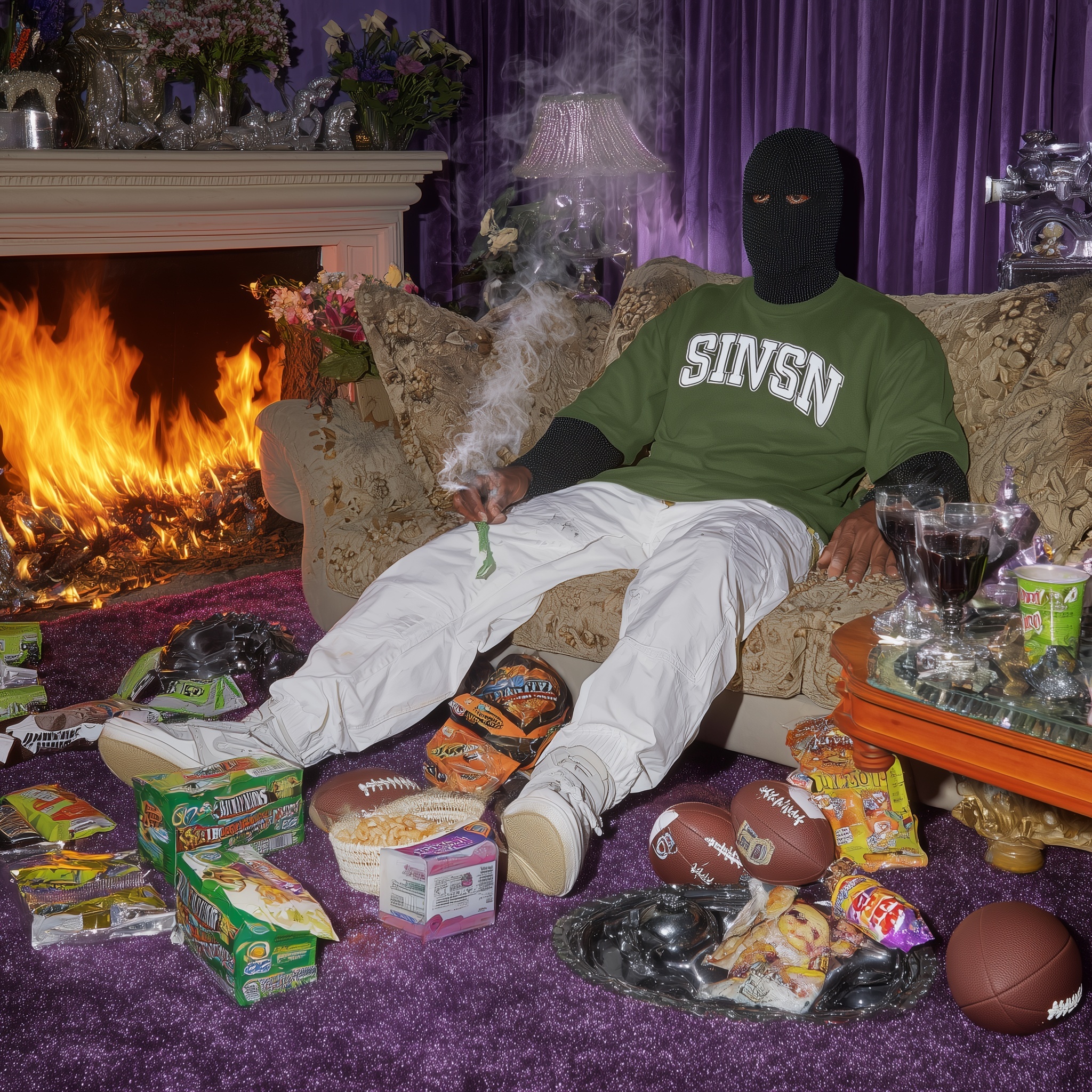 “Chill Vibes: Rapper’s Cozy Living Room Scene”