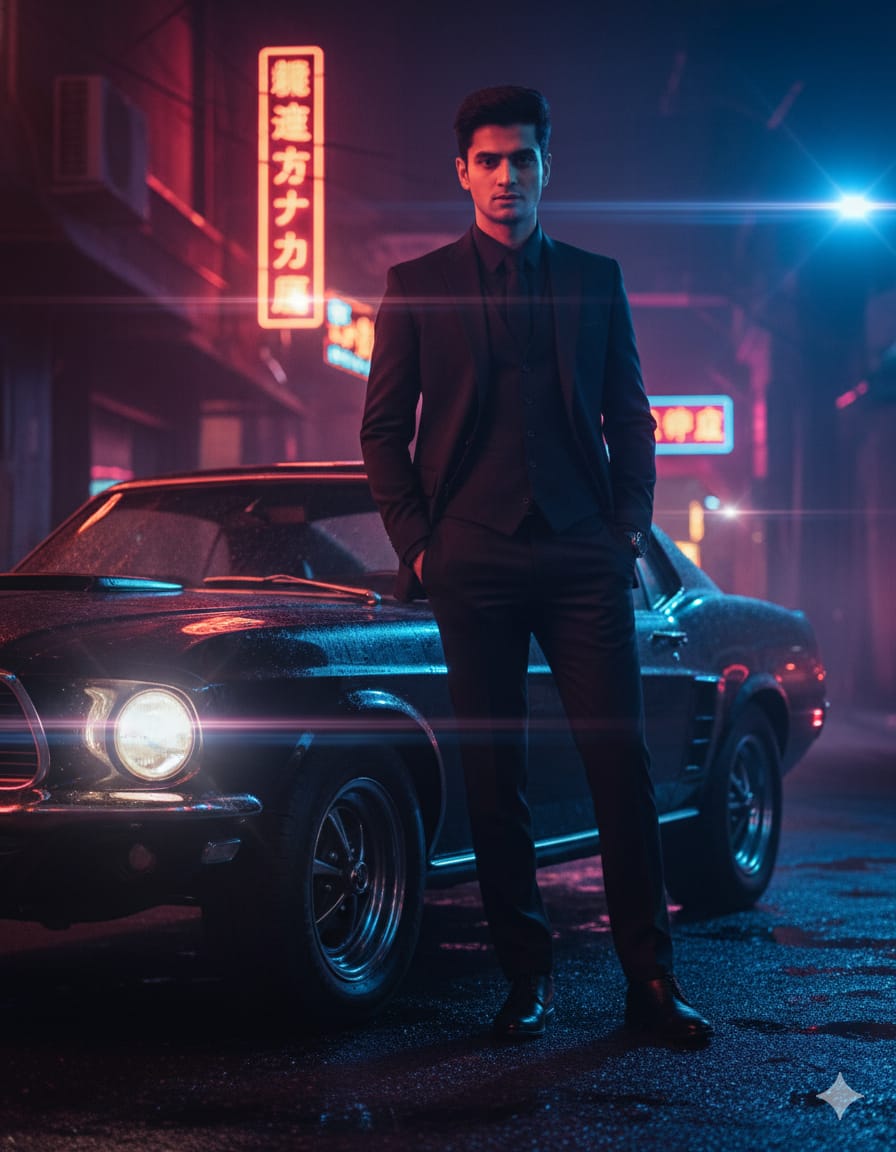 Realistic Neo-Noir Film Still with Detailed Character