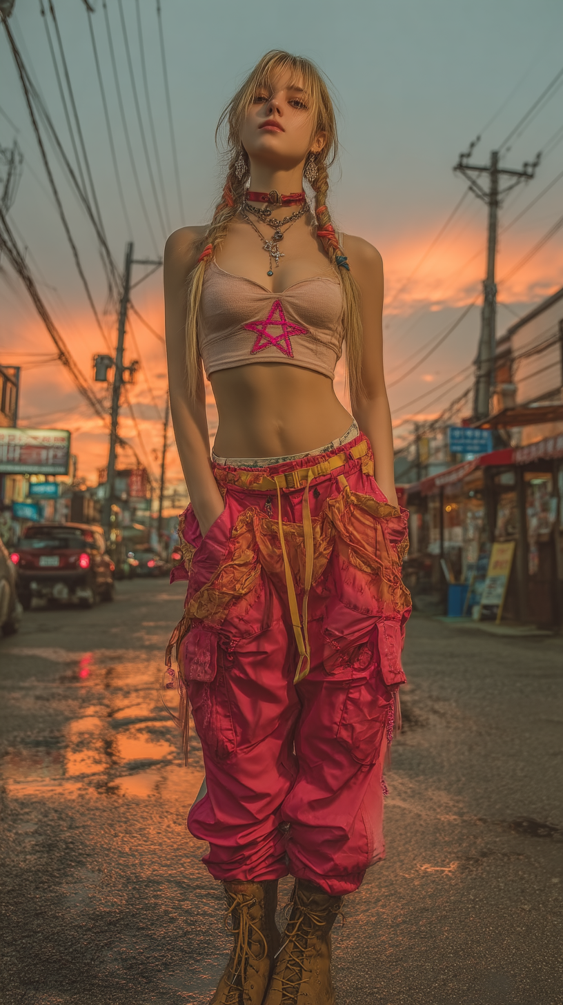 Cinematic Portrait in a Rainy City Alley