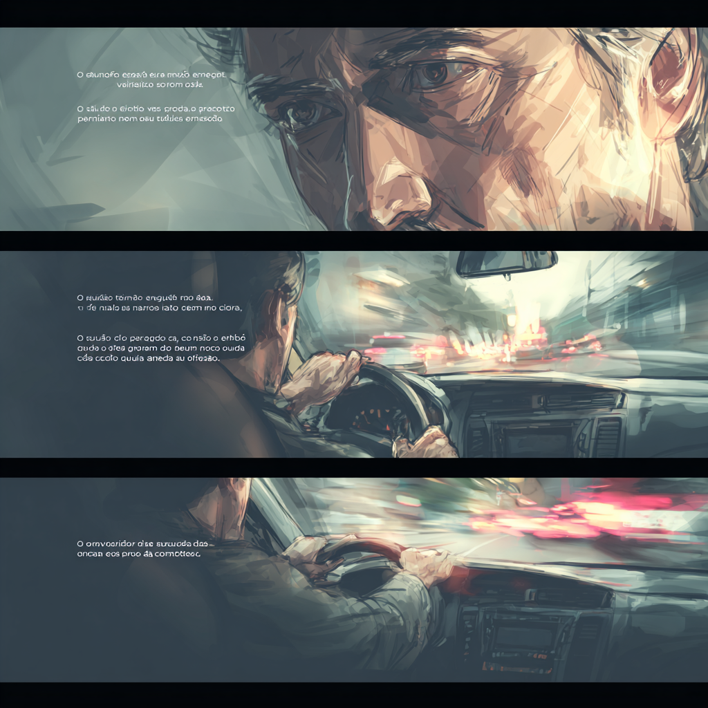 Close-up of a Focused Driver Inside a Car