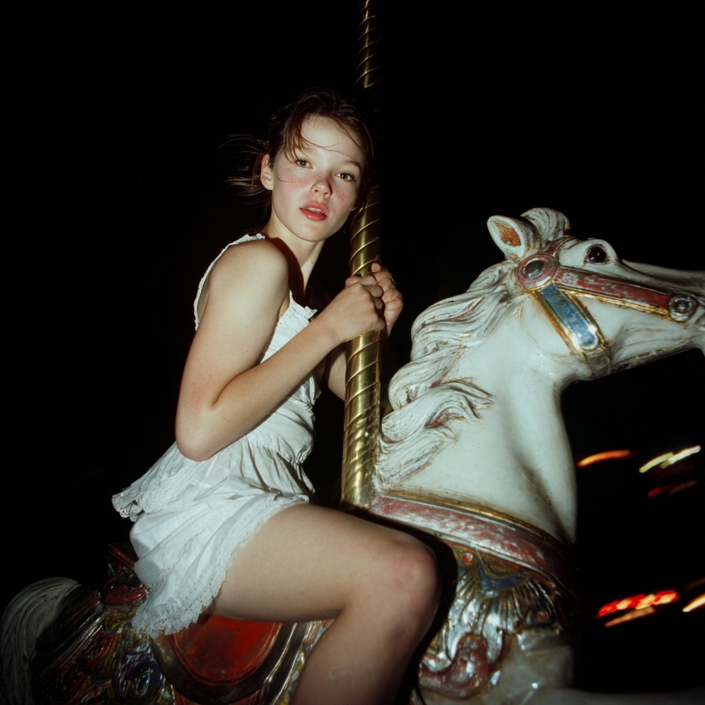 Colorful Carousel Joy: Captivating Kodak Capture
