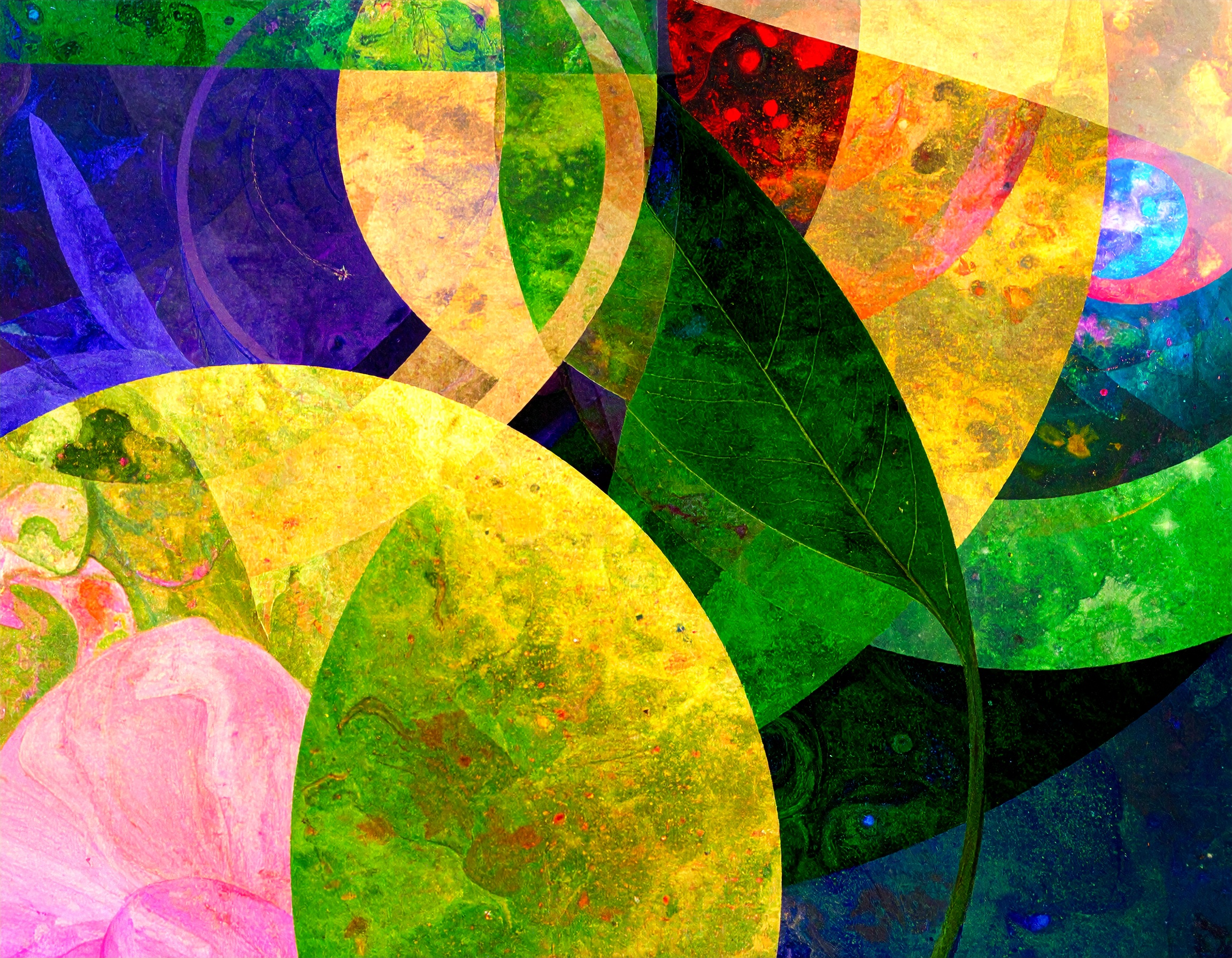 Context:
Design a psychedelic collage of sacred geometry, alchemical manuscripts, botanical illustrations, and cosmic imagery — in a maximalist style.

Role:
You are a multimedia collage artist with a