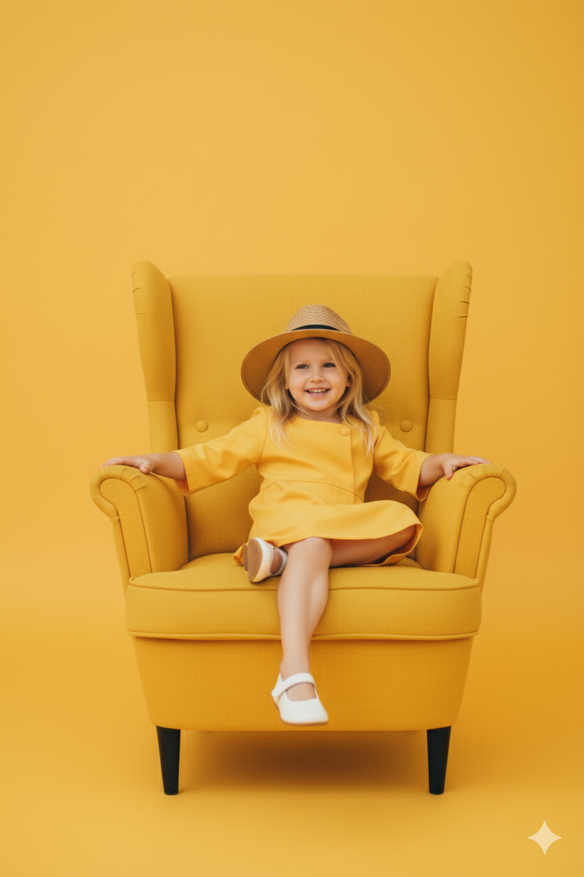 Revamp Image: Child in Yellow Monochrome Studio