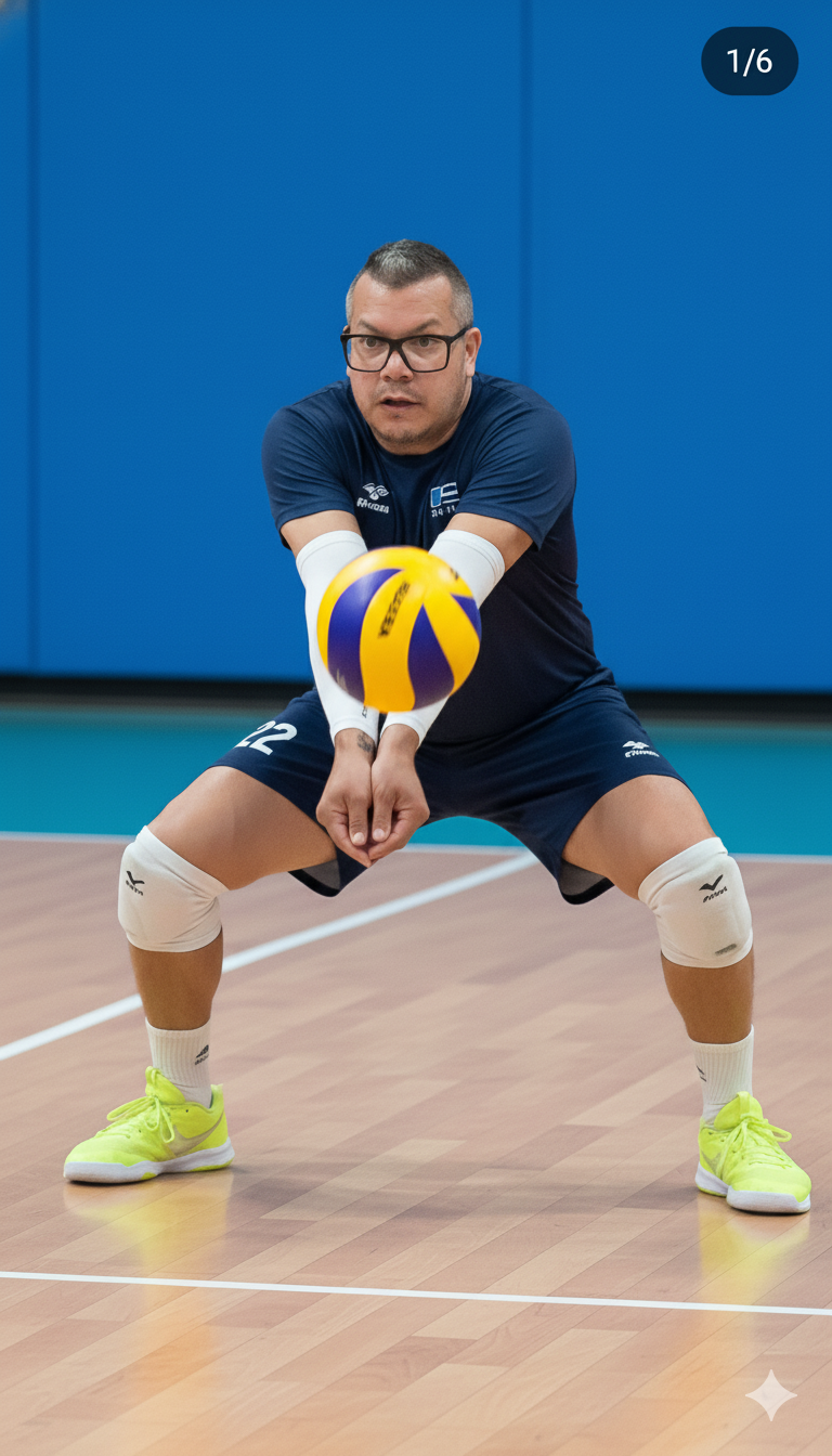 Dynamic Volleyball Player: Face Match Action Shot