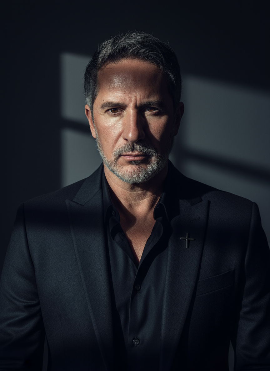 GQ-Inspired Editorial Portrait: Bold Lighting, Stylish Outfit