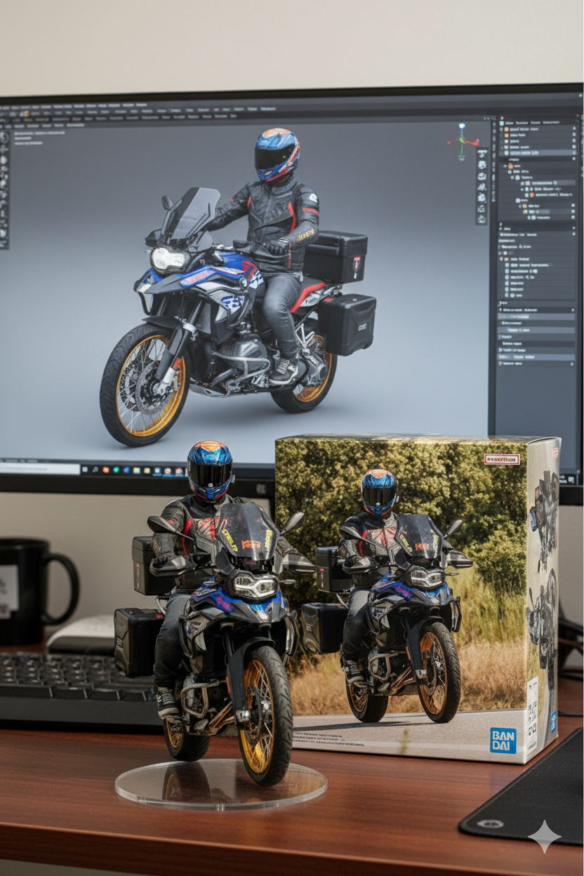 Super-Realistic 1/7 Scale Vehicle Figure Display Setup