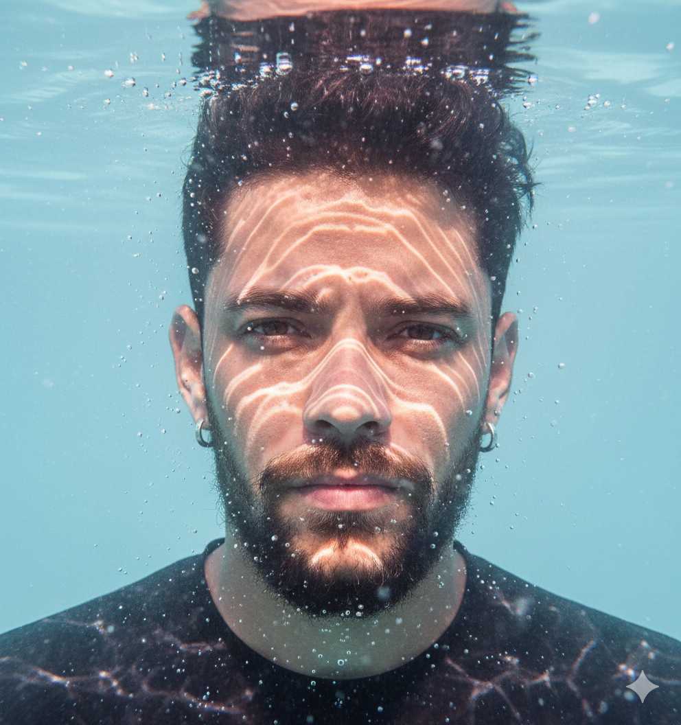 Breathtaking Underwater Portrait with Male Hoops