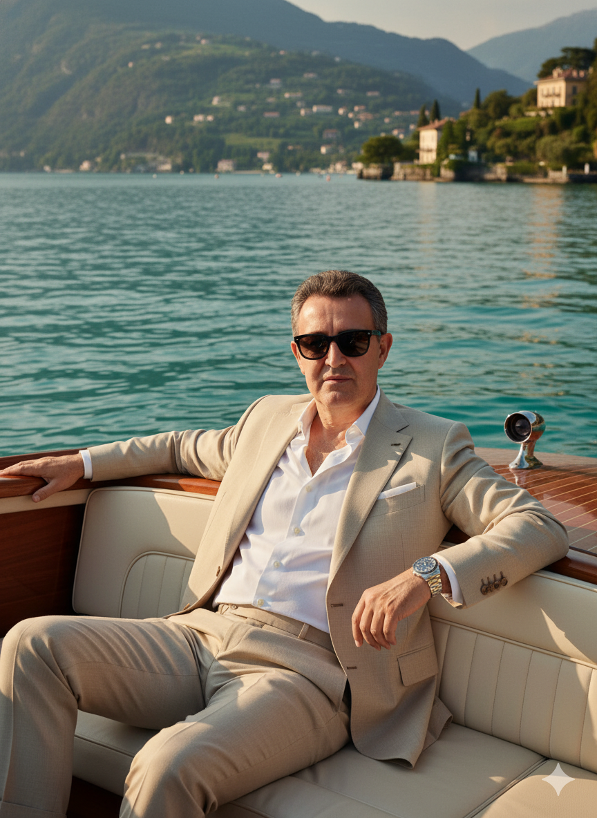 Personalized Portrait: Your Image on Serene Boat Scene