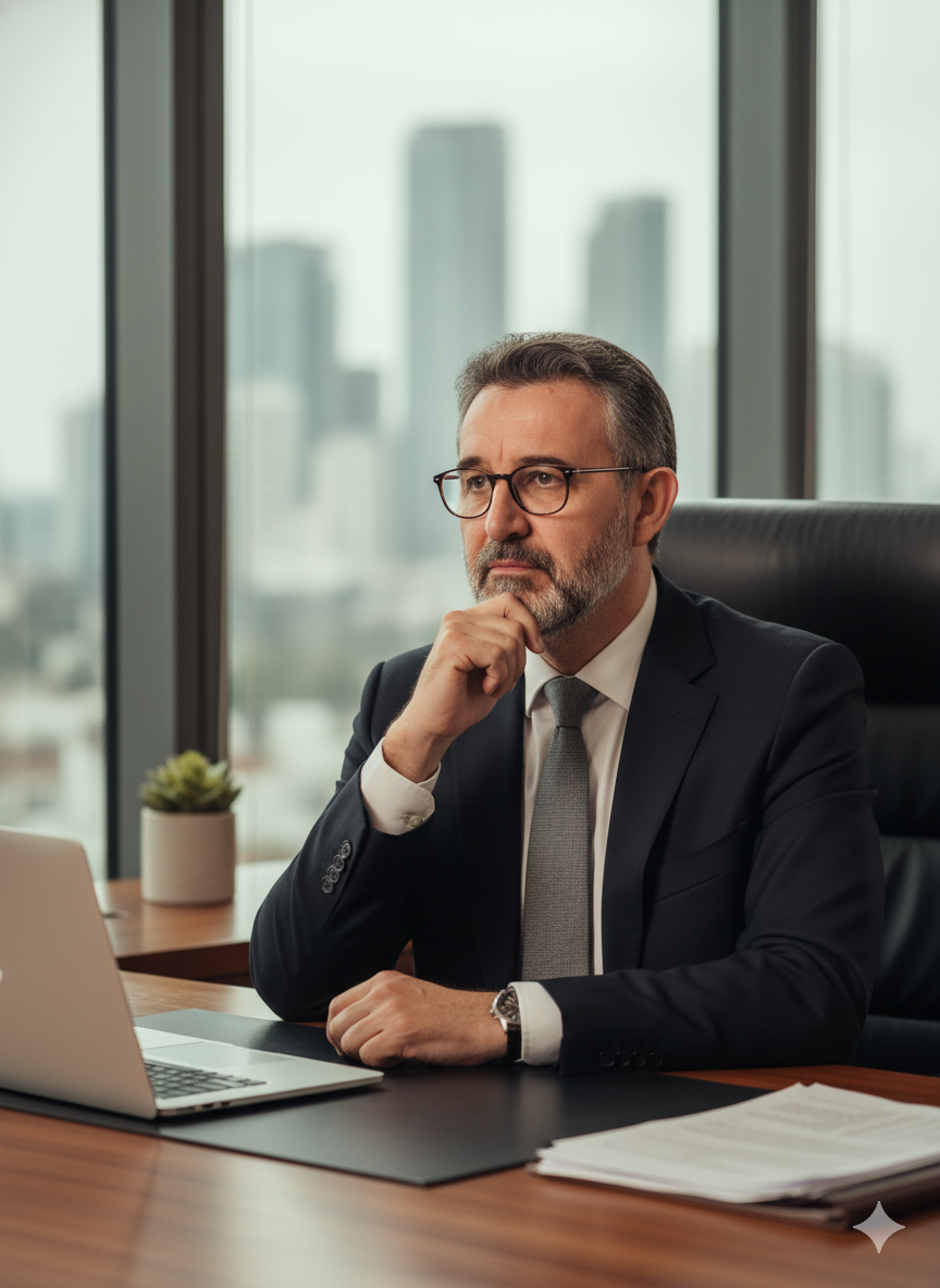 Customized Portrait: Modern Office Leader with Your Face