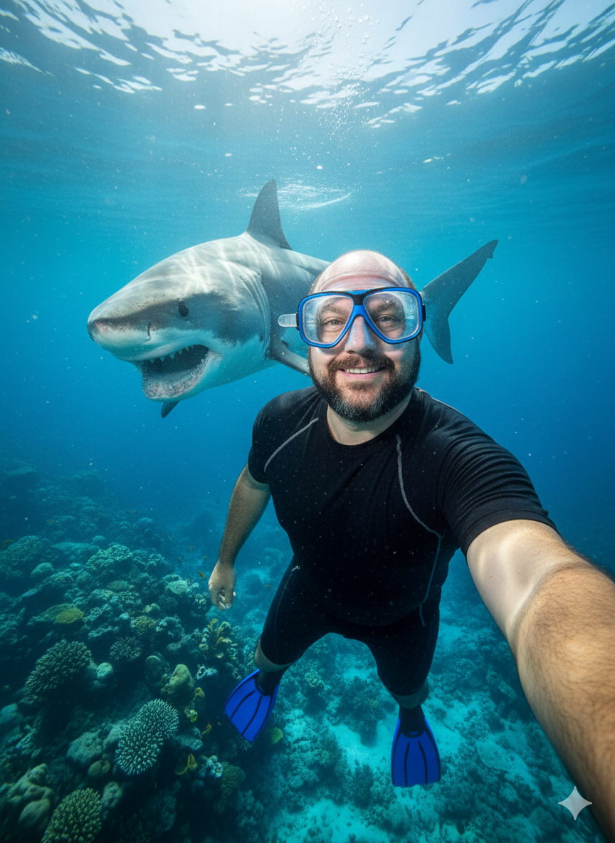 Ultra-Realistic Underwater Selfie in Tropical Waters