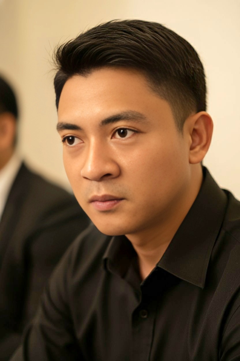 Intense Portrait: Serious Expression and Soft Lighting