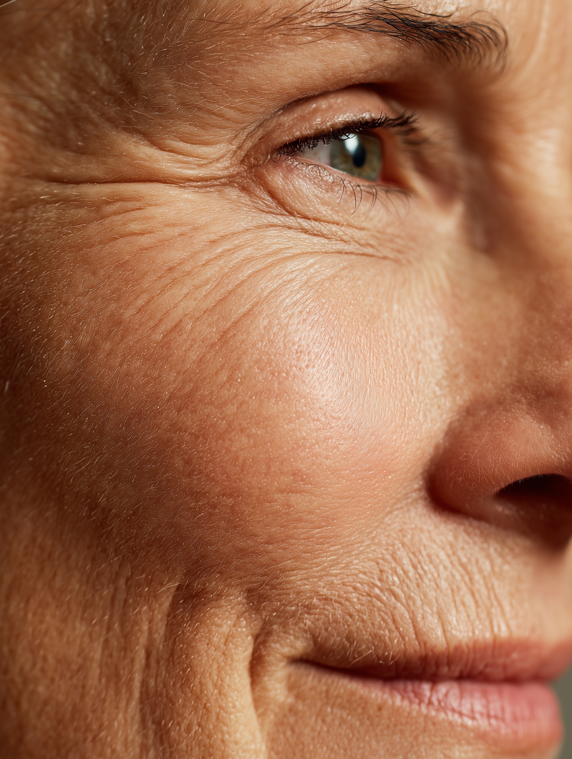 Detailed Macro Image of Aging Skin Textures