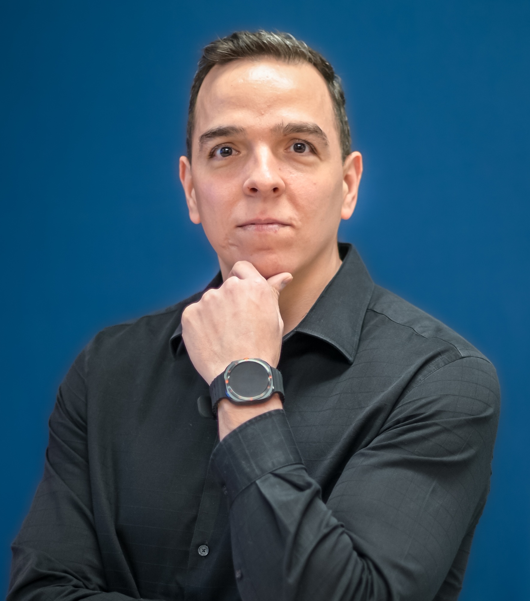 High-Contrast Cinematic Portrait: Mysterious City Reflection