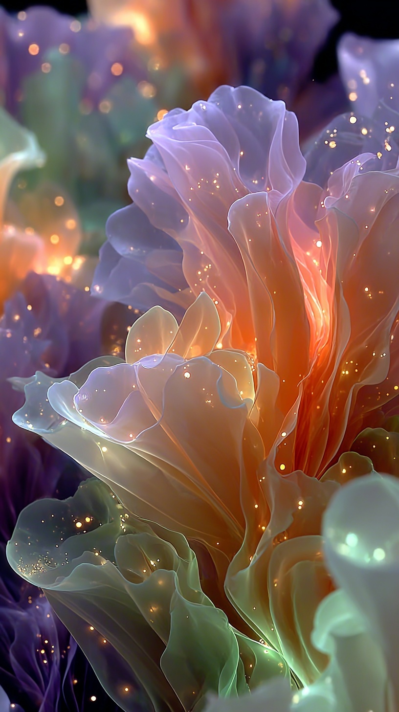 Dreamlike Neon Flow: Surreal Pastel Wonders