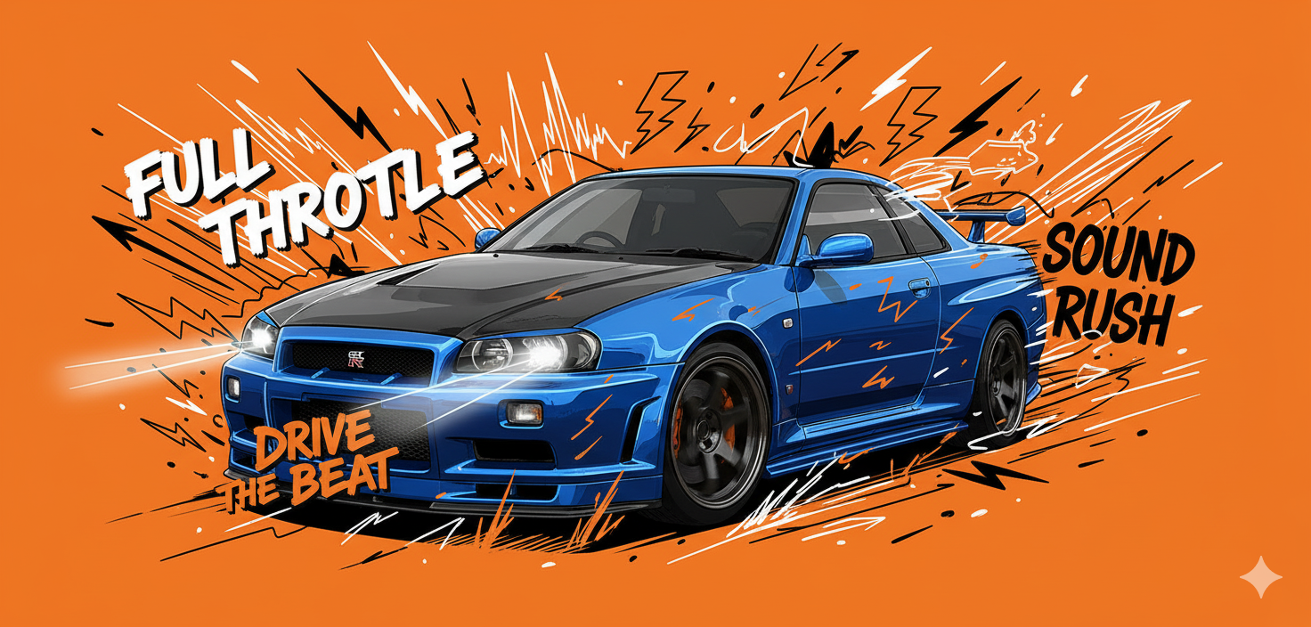 Dynamic Motion: Modern Art Car Poster Design