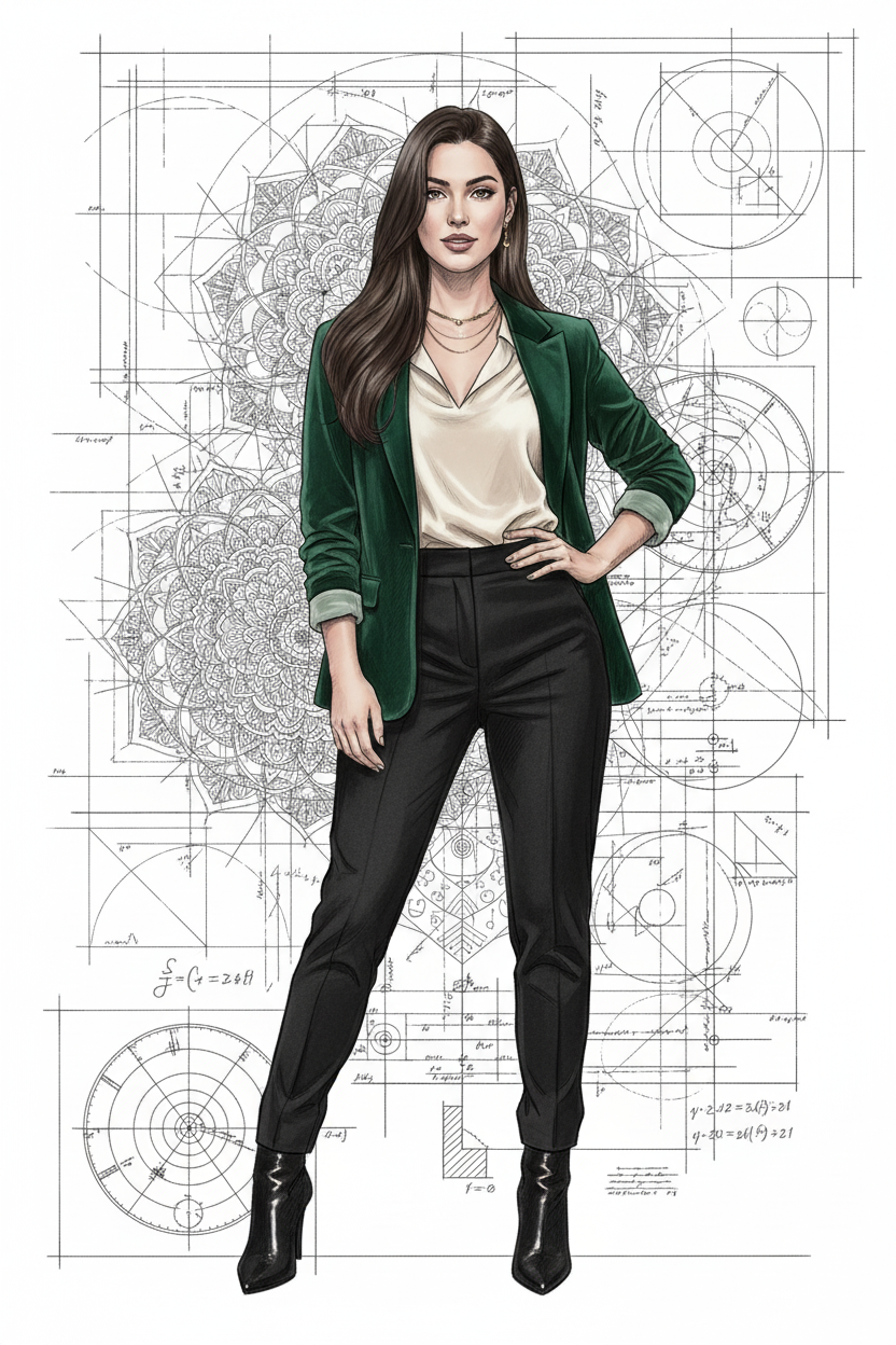 Elegant Woman in Asymmetrical Pose